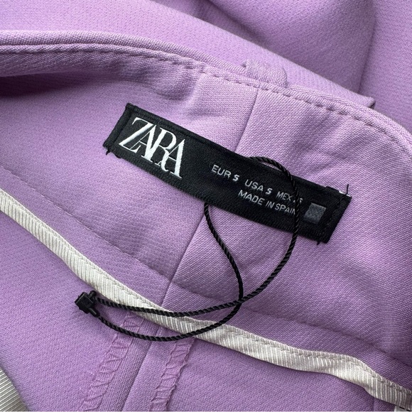 Zara High Waisted Straight Leg Trouser Pant Size Small Lilac Chic Preppy - Picture 10 of 11